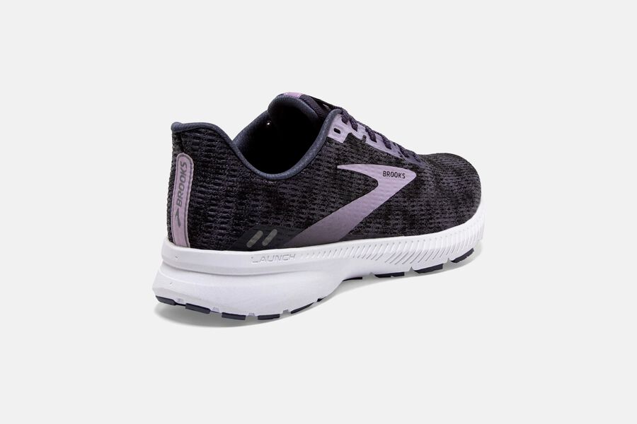 Brooks Running Shoes - Launch 8 Road Womens - Black/Purple - OHP-321649